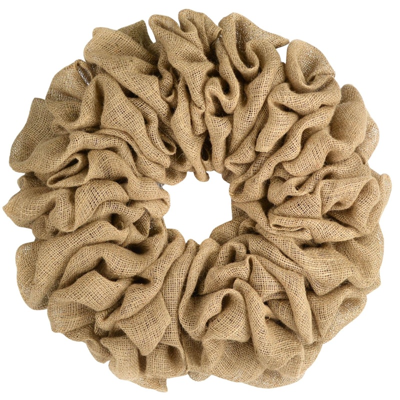 Beige Plain Burlap Premade Wreath Base