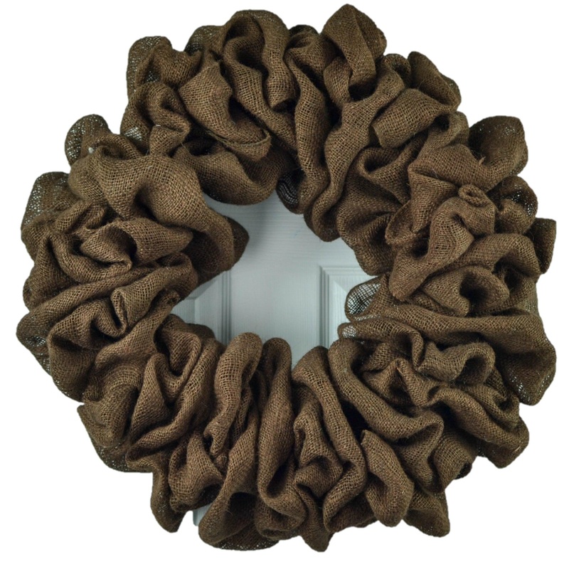 Already Made Chocolate Brown Plain Burlap Wreath