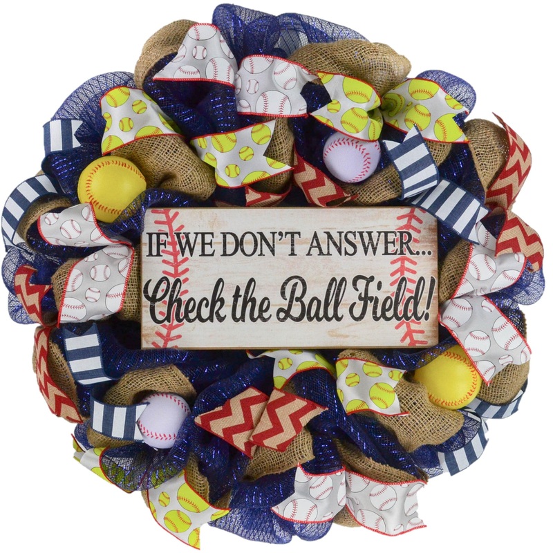 Baseball Softball House Divided Wreath