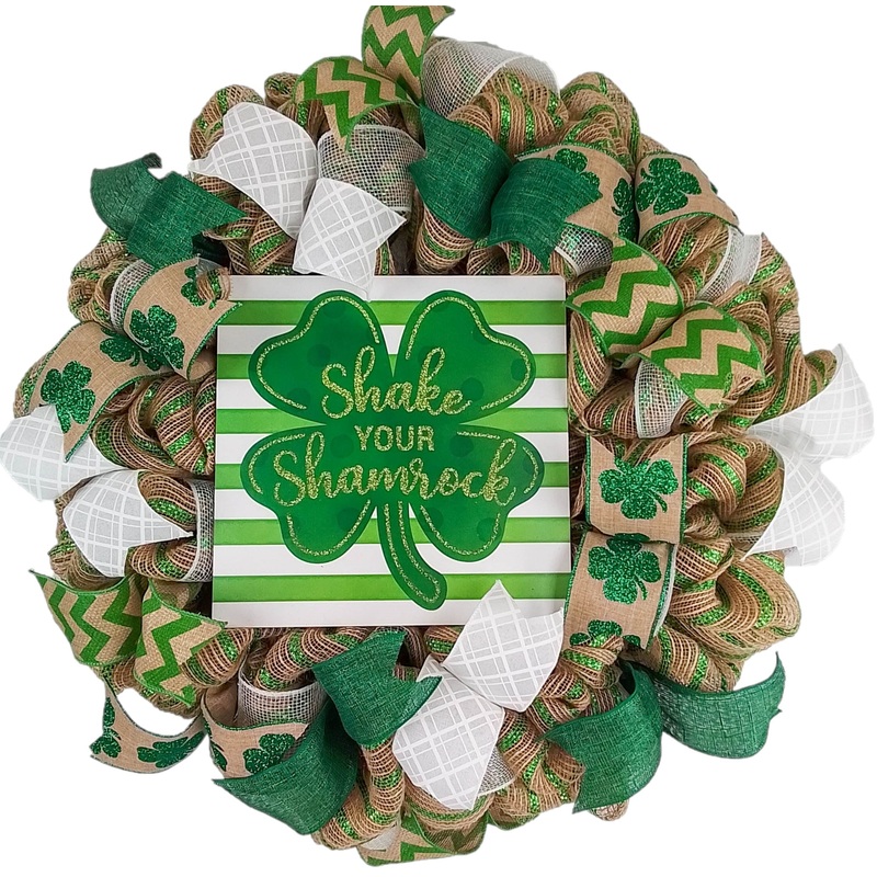 St. Patrick’s Wreath – Shamrock Front Door