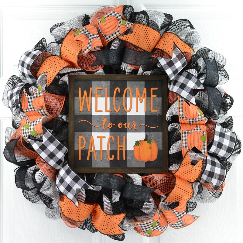 Welcome to the Patch Pumpkin Door Wreaths – Fall Thanksgiving