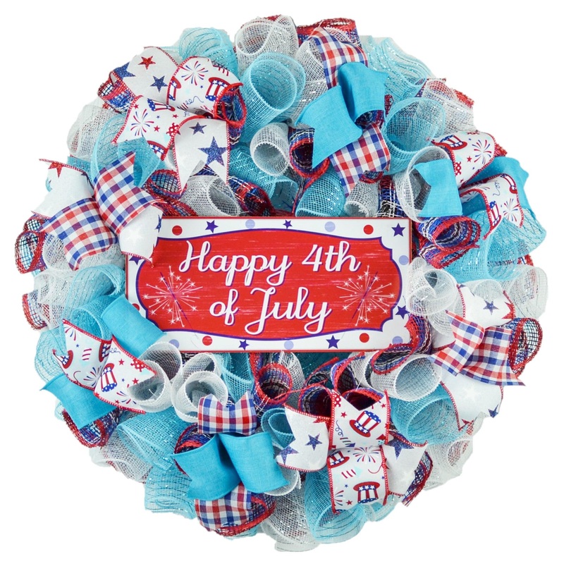 Bright Happy Fourth of July Wreaths – Turquoise