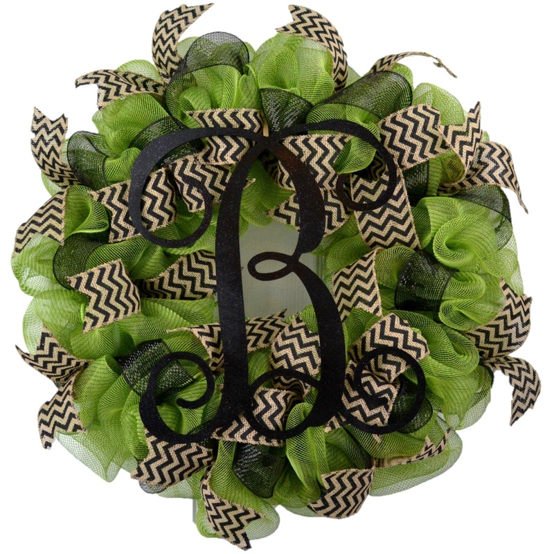 Custom Monogram Door Wreath, Initial Door Wreath, LOTS of colors! No Centerpiece