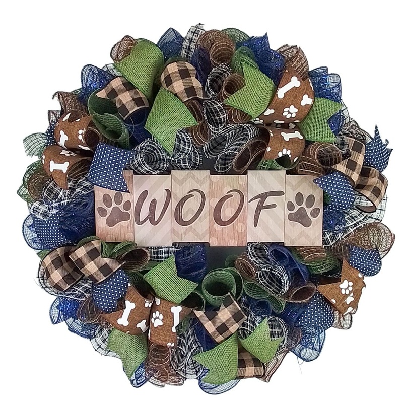 Dog Lovers Wreath – Rustic Pet Shelter Decor – Perfect Gift for New Pet Owners