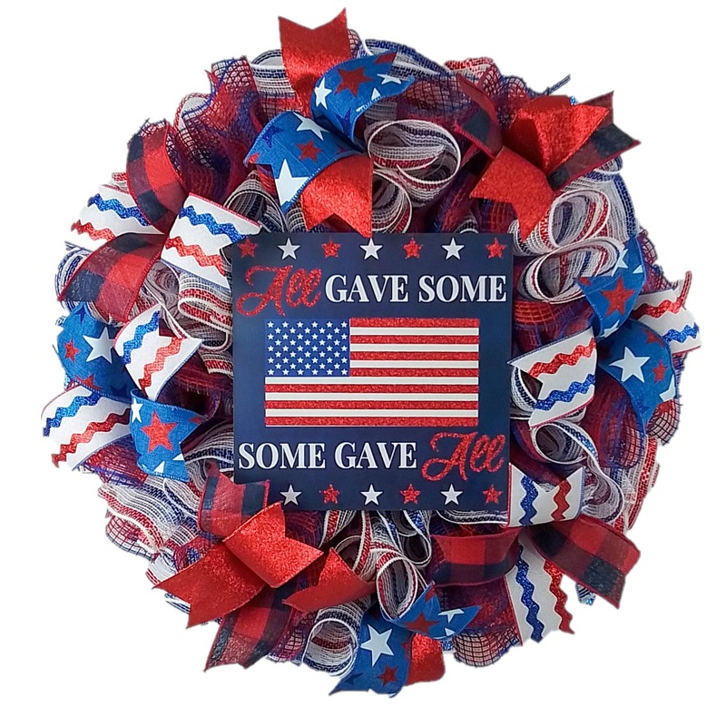 Some Gave All Wreath – Patriotic Flag Decor