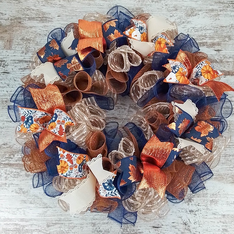 Autumn Inspired Wreath, Fall Door Decor, Seasonal Home Accessory No Centerpiece