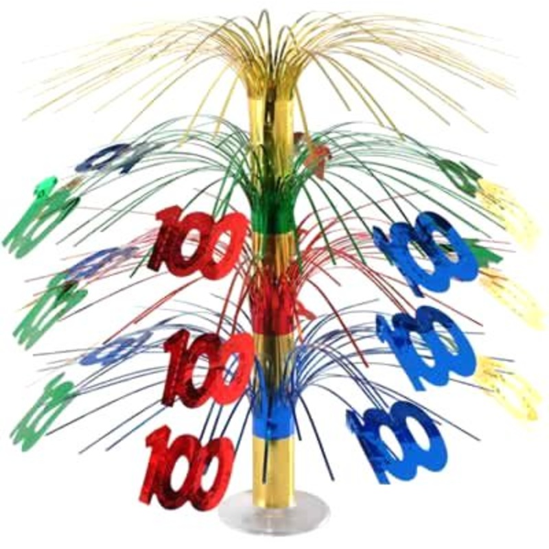 100th Birthday Cascade Centrepiece 18ins