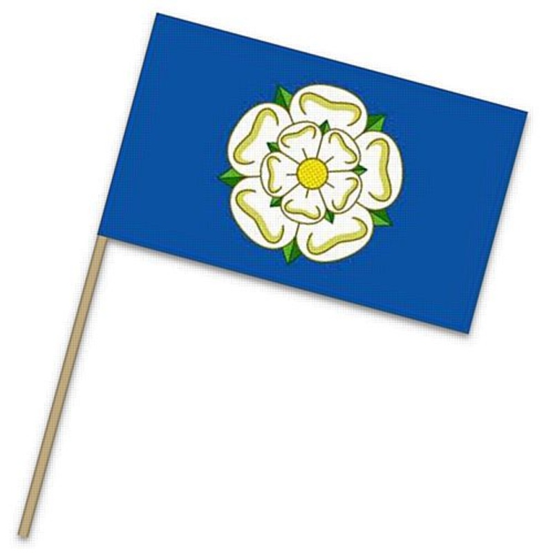 Yorkshire Rose Cloth Flag On Pole – 18″ x 12″