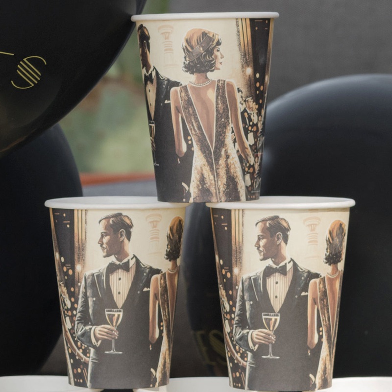 1920’s Gatsby Paper Cups – Pack of 10