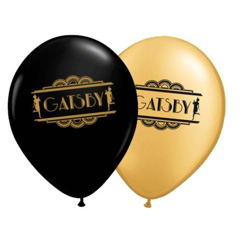 1920’s Gatsby Black and Gold 10″ Balloons- Pack Of 10