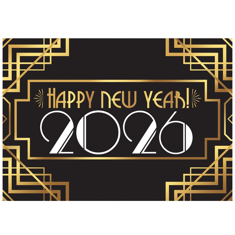 1920’s Style Happy New Year 2026 Poster Decoration – A3