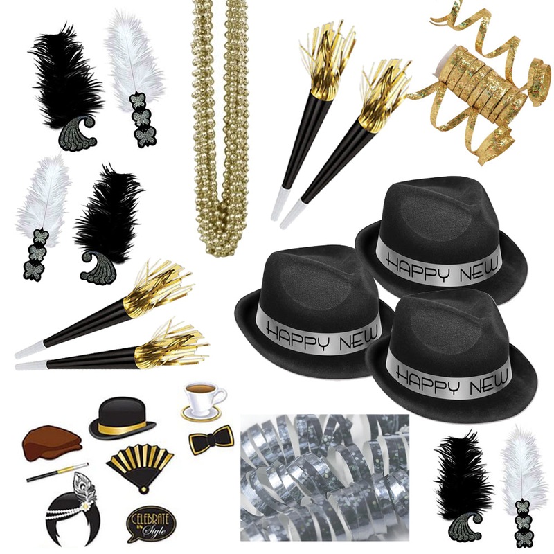 1920s New Year Hat & Novelty Party Pack – For 20 People