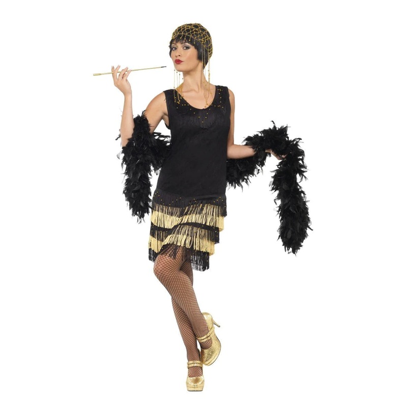 1920’S Fringed Beaded Flapper Costume Large