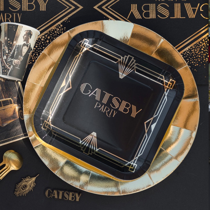 1920’s Gatsby Paper Plates – 23cm – Pack of 10