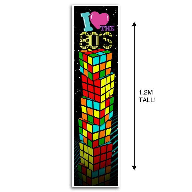 1980’s I Love the 80’s Puzzle Cube Portrait Wall & Door Banner Decoration – 1.2m