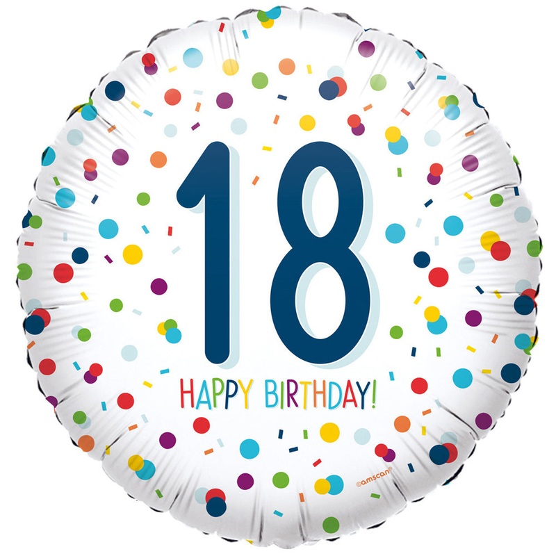 18th Birthday Confetti Foil Balloon – 18″