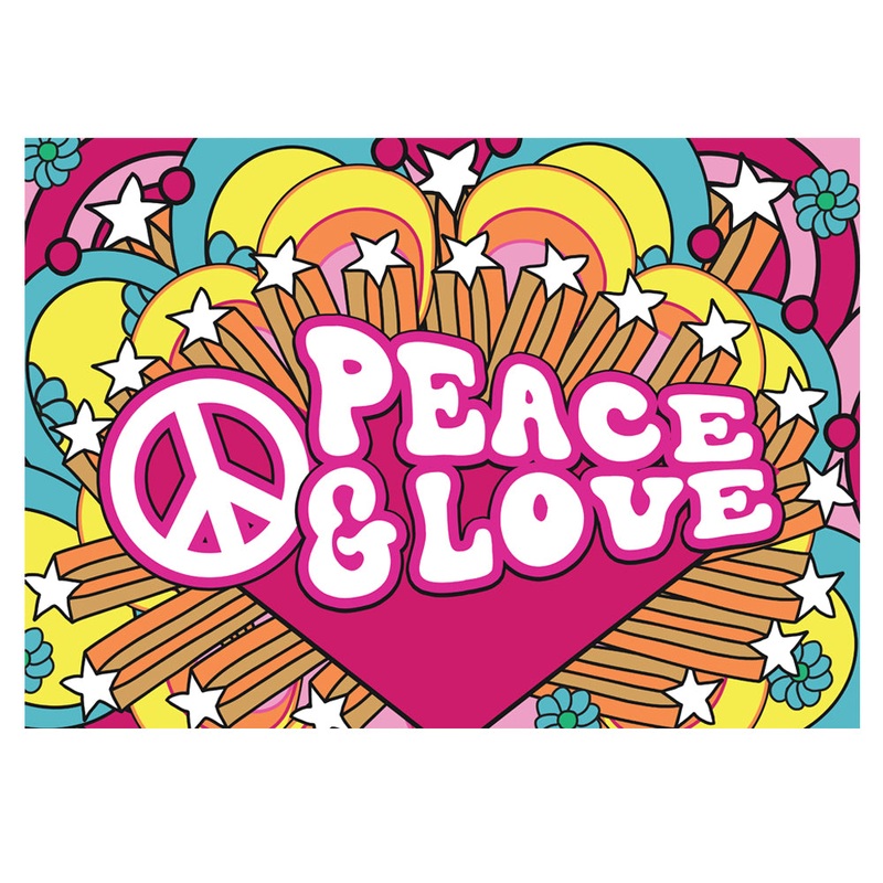 1960’s Hippie ‘Peace & Love’ Poster -A3