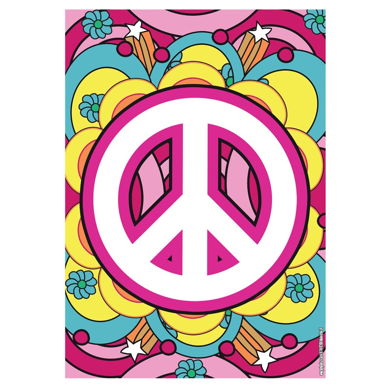 1960’s Hippie Peace Sign Poster -A3