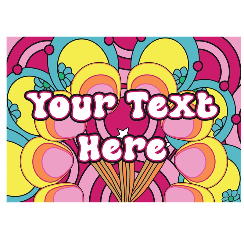 1960’s Hippie Personalised Poster – A3