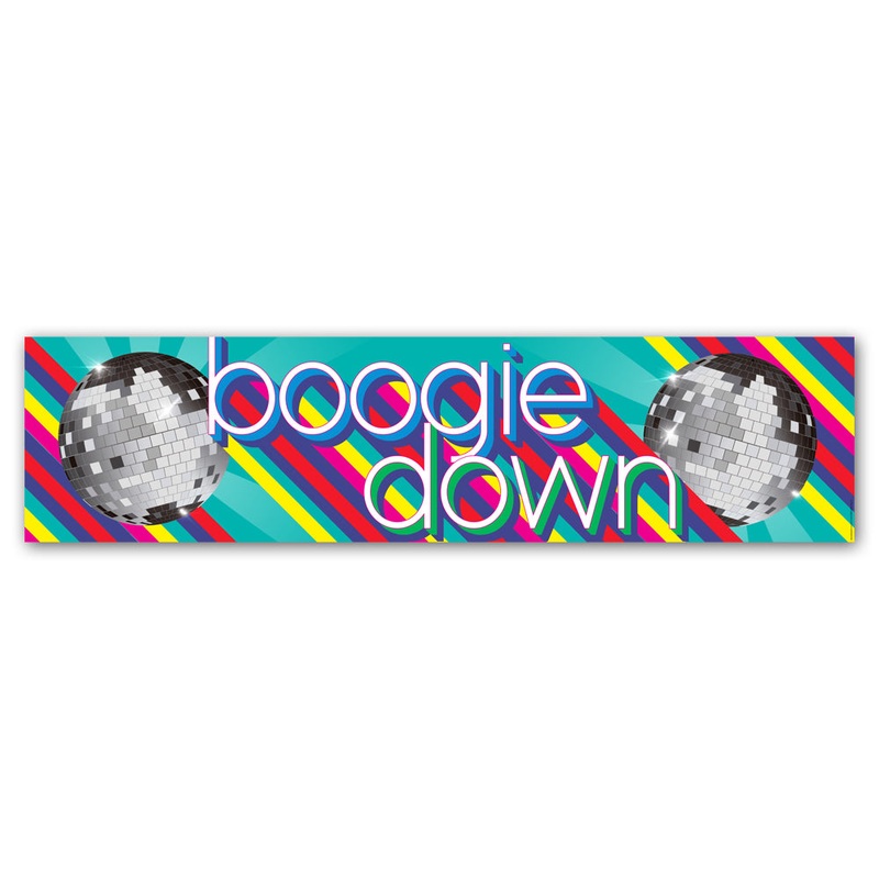 1970’s Disco Ball ‘Boogie Down’ Banner Party Decoration – 1.2m