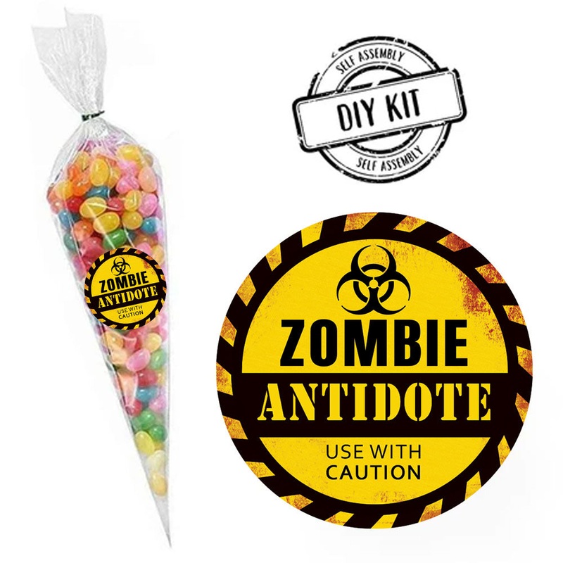 Zombie Apocalypse Antidote Sweet Cone Bag Favour Kit – Pack of 15 | Halloween Party Favours