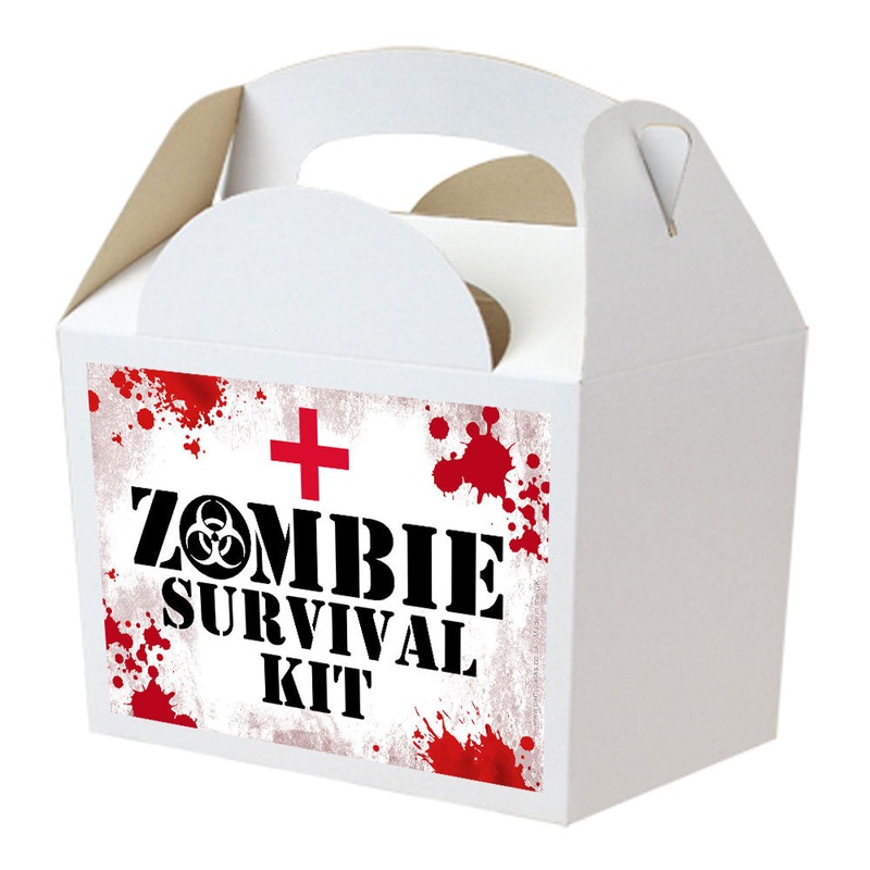 Zombie Apocalypse Survival Kit Party Box – Pack of 4 | Halloween Party Supplies