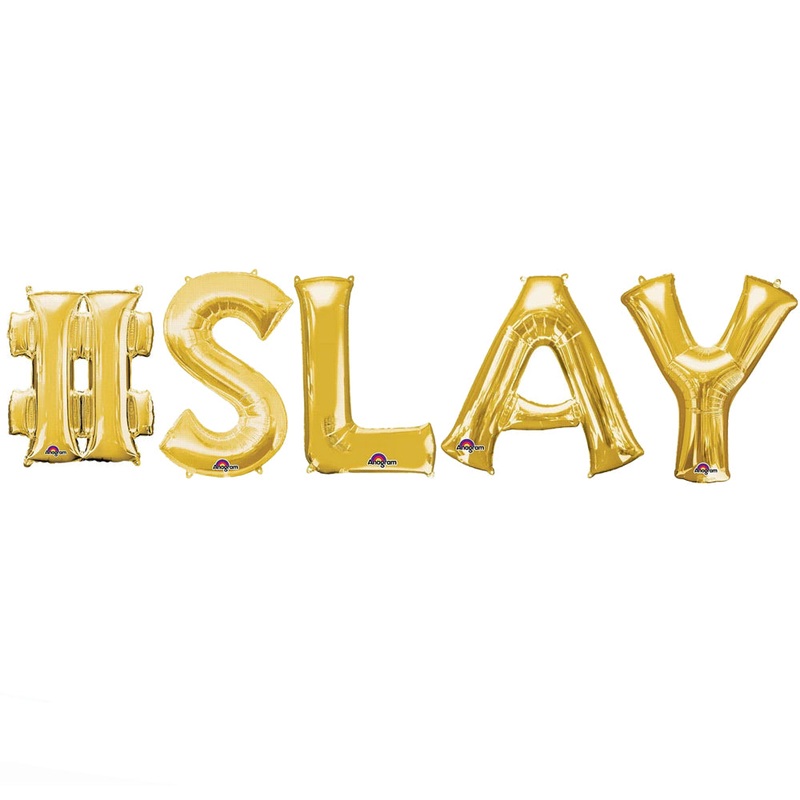 #SLAY Gold Foil Letter Balloon Pack – 16″