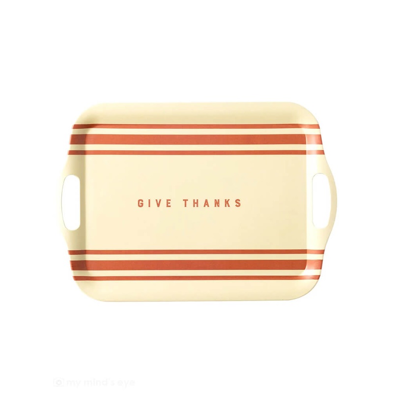 Harvest Give Thanks Stripe Reusable Bamboo Tray