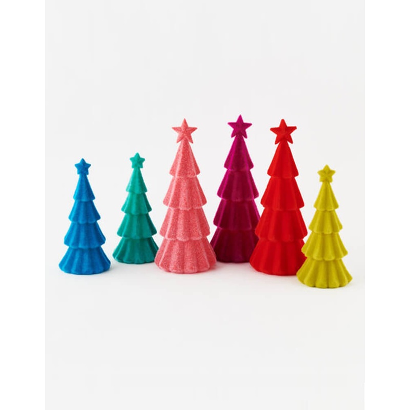 Flocked Christmas Tree Blue 12″