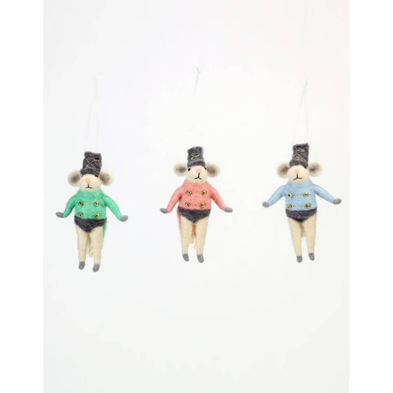 Mouse Soldier Ornament Green