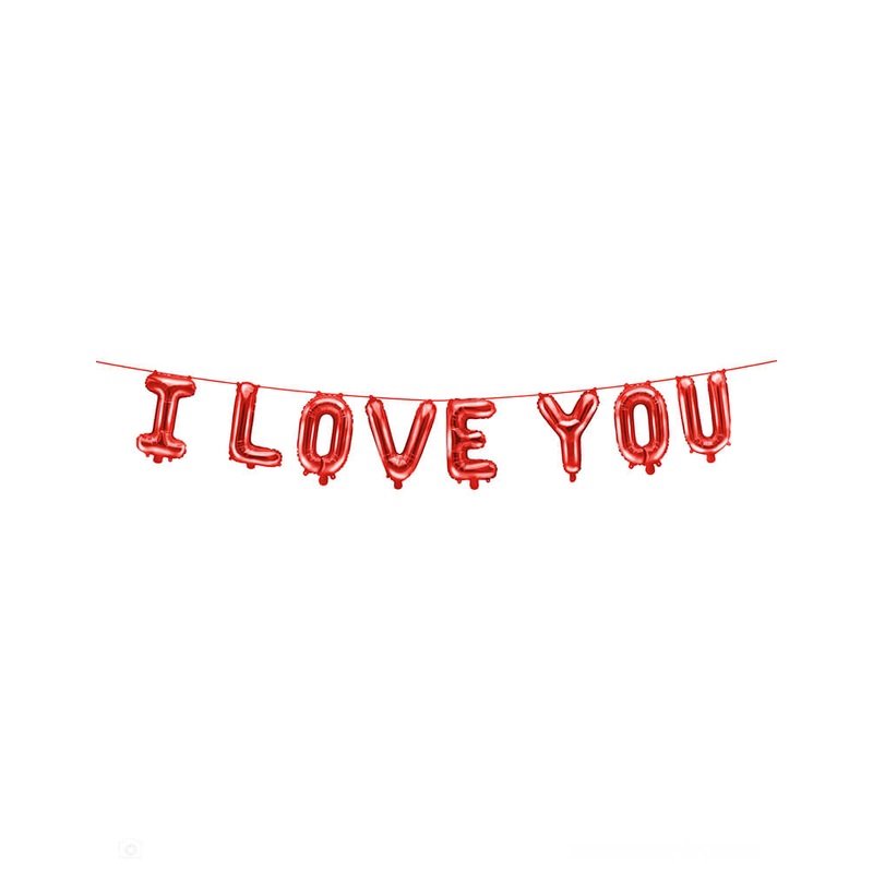 I Love You Red Foil Mylar Balloon Set