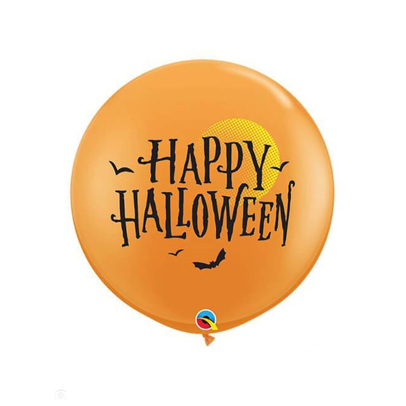 Jumbo Round Halloween Moon & Bats Latex Balloon