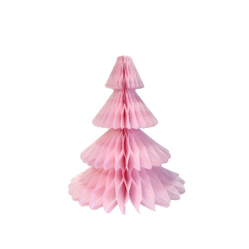 Light Pink Honeycomb Paper Christmas Tree – Medium