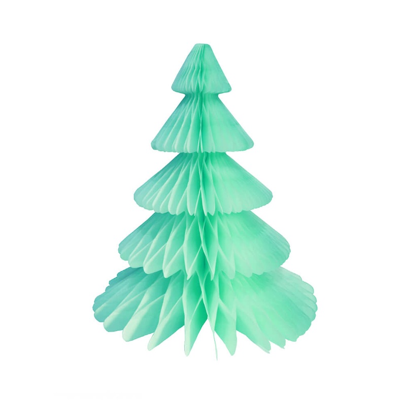 Mint Honeycomb Paper Christmas Tree – Large