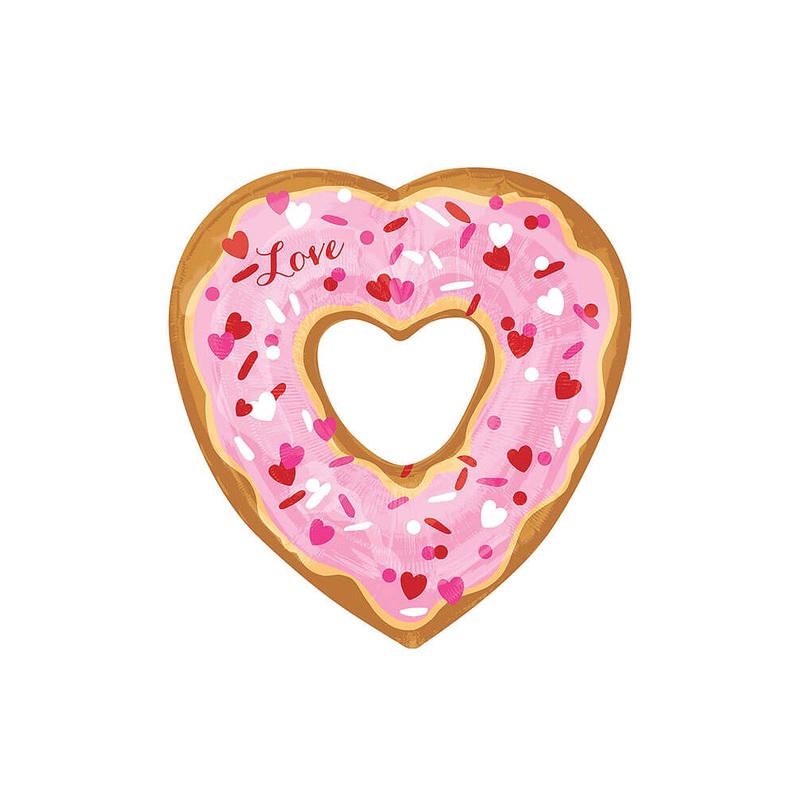 Open Heart Donut Foil Balloon