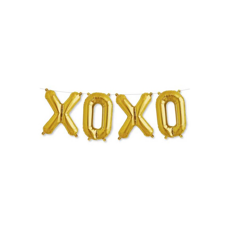 XOXO Gold Foil Mylar Balloon Set