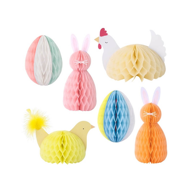 Easter Honeycomb Decorations (Set of 6)
