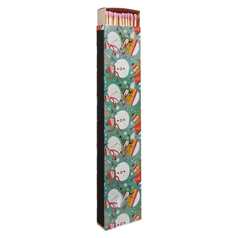 11.5″ Long Safety Matches In Matchbox With Snowmen
