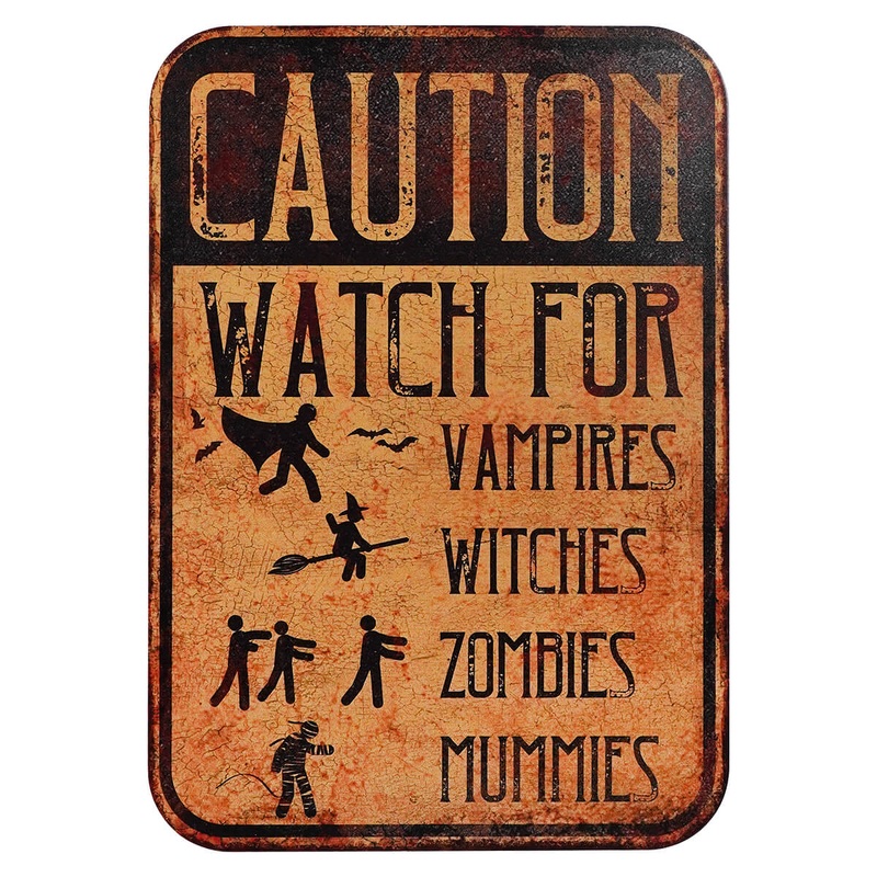 12″ Vintage Design Halloween Caution Sign