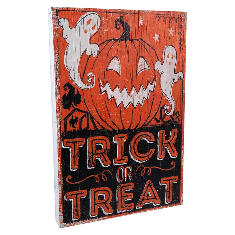 18″ Trick Or Treat Textured Wall Art
