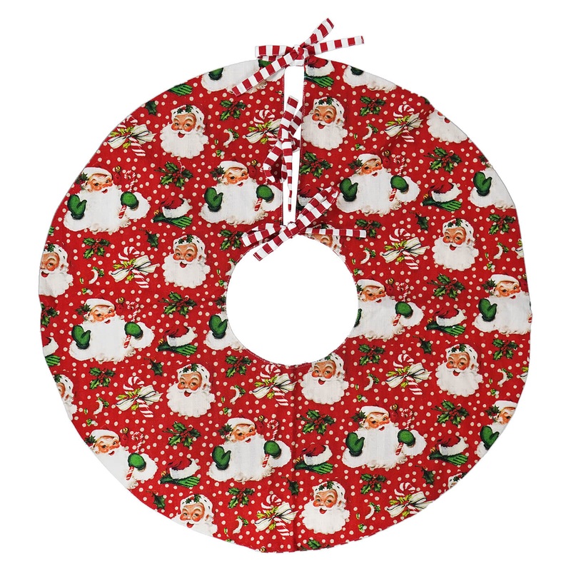 24″ Red Retro Santa Tree Skirt
