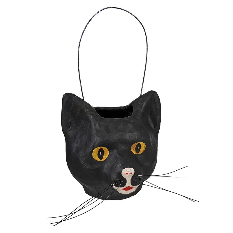 Vintage Whiskered Black Cat Bucket