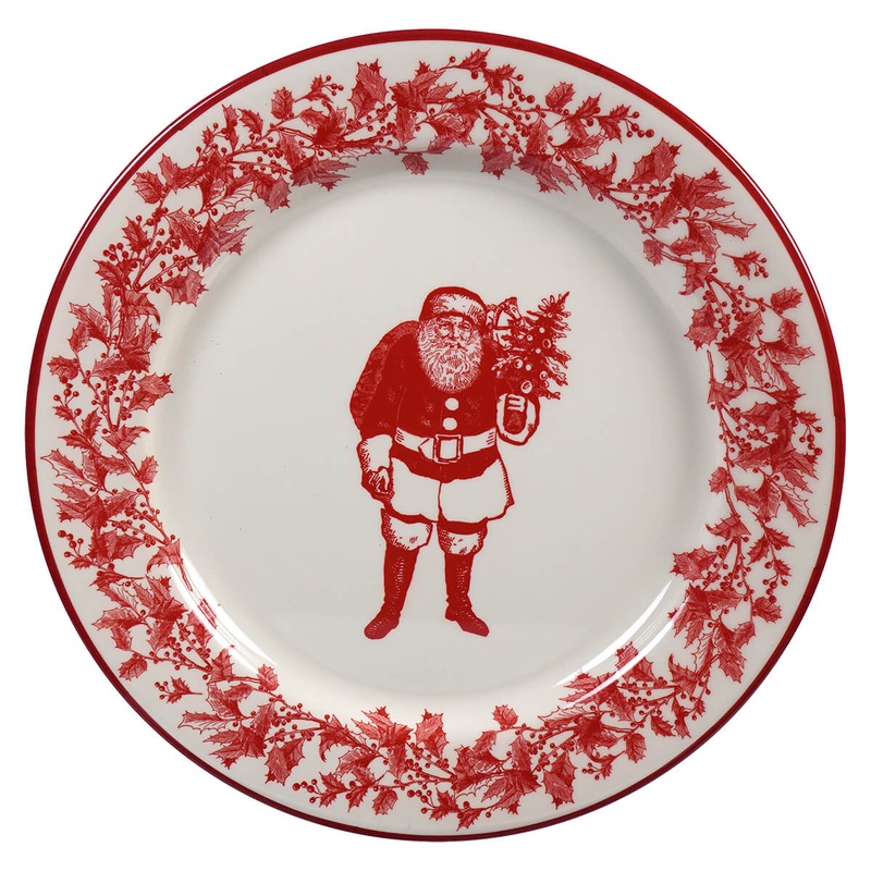 11.5″ Yuletide Santa “Enamel” Melamine Plate