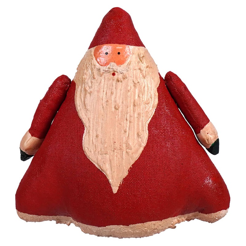5″ Red & Cream Hand-Painted Canvas Santa