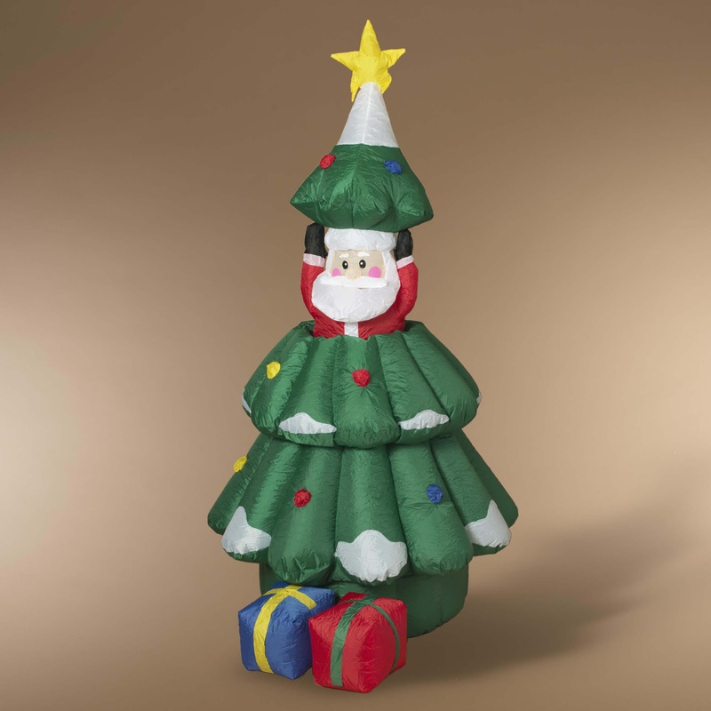 6ft Electric Animated Inflatable Santa In Christmas Tree