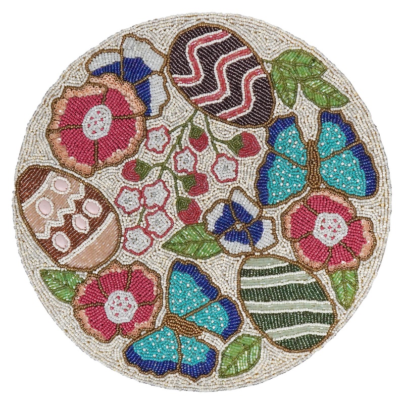15″ Beaded Easter Egg Placemat