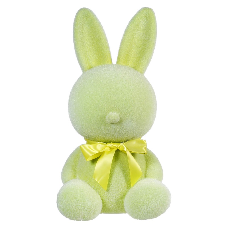 20″ Large Flocked Green Sitting Bunny