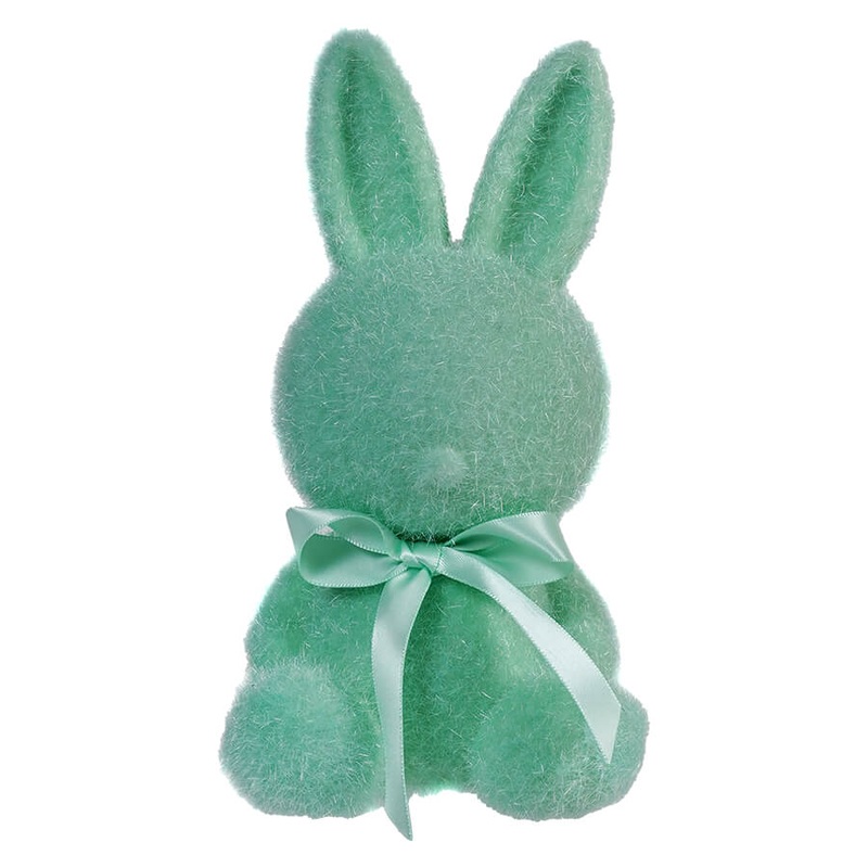7″ Flocked Sitting Aqua Bunny