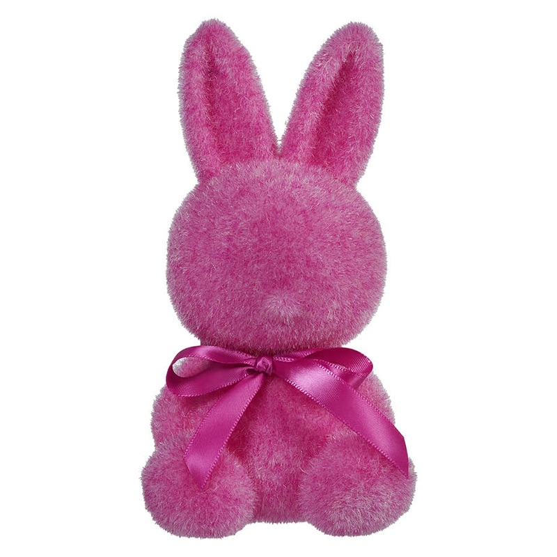 7″ Flocked Sitting Hot Pink Bunny