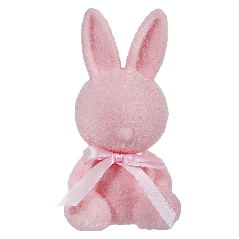 7″ Flocked Sitting Pink Bunny